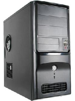 Корпус INWIN EAR-011 BS U2AXDX Middle ATX 350W (ATX2.3, 20+4pin, SATA, 12cm Fan) USB+Audio+Heatpipe. Черный